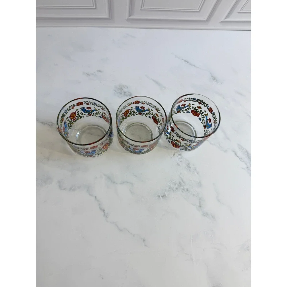 VTG Set (3) Libbey Corelle Country Festival 6 oz. Lowball Juice Glass 3